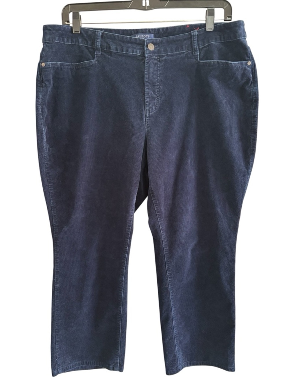 Talbots Simply Flattering 18W Navy Corduroy Straight Leg Pants Stretch Plus Size